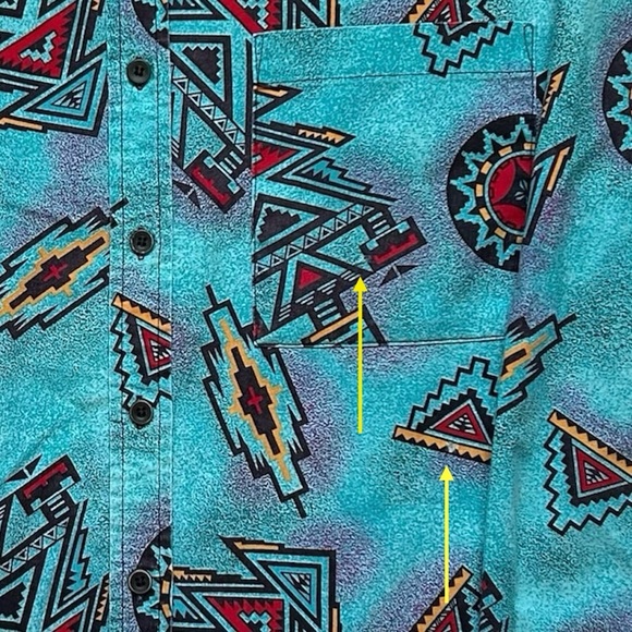 Vintage 90s Wrangler Brush Popper AOP Aztec Southwestern Women’s Large - Picture 5 of 8
